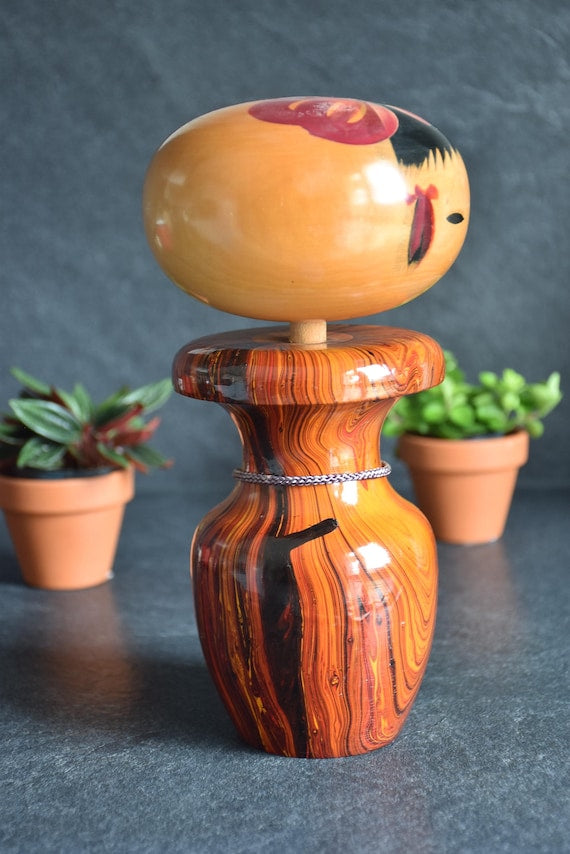 Creative Kokeshi Doll With Lacquered Marble