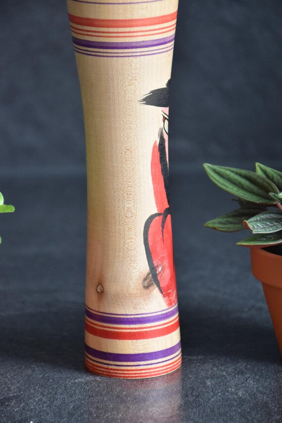 Zenji Sato Tsugaru Kokeshi Doll Daruma Motif