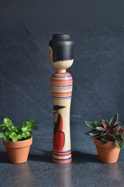 Zenji Sato Tsugaru Kokeshi Doll Daruma Motif