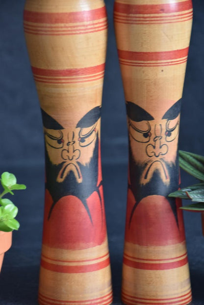 Zenji Sato Tsugaru Kokeshi Pair With Daruma