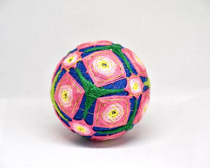 Japanese Temari Ball Pink & Green Geometric
