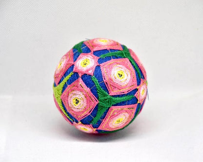 Japanese Temari Ball Pink & Green Geometric