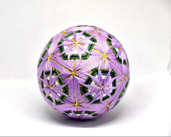 Japanese Temari Ball Folk Art Hand-Embroidered