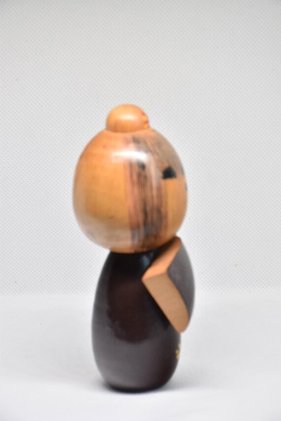 Hand-Painted Kokeshi Doll By Tomio Ishida