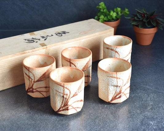 Shino Ware Yunomi Tea Cups