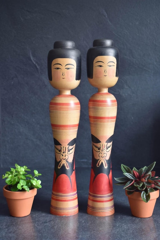 Tsugaru Kokeshi Pair By Zenji Sato