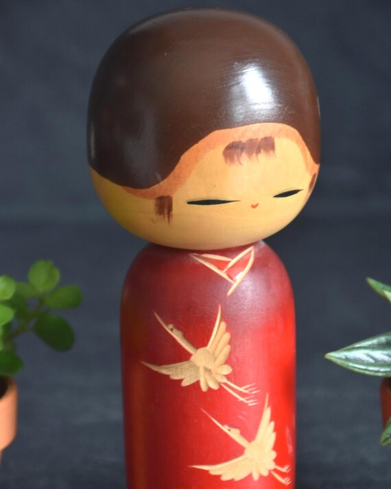 Sosaku Kokeshi Crane Doll By Kunio Miyakawa