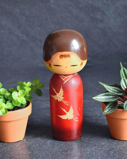 Sosaku Kokeshi Crane Doll By Kunio Miyakawa