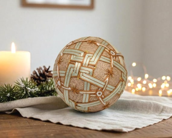 Japanese Temari Ball: Folk Art Embroidery