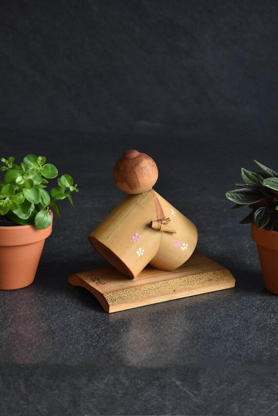 Japanese Bamboo Kokeshi Doll