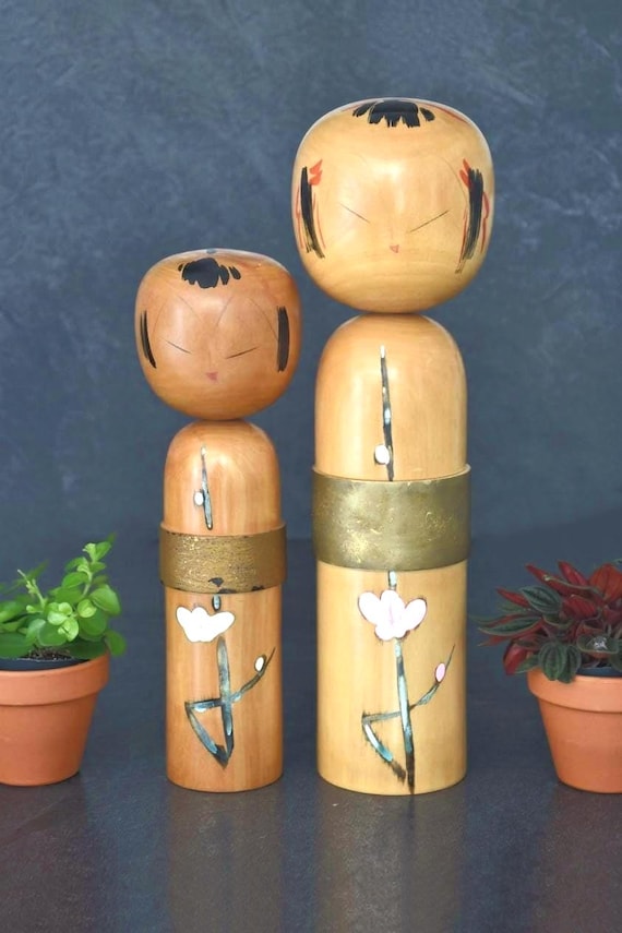 Takahashi Hashime Iroume Kokeshi Pair