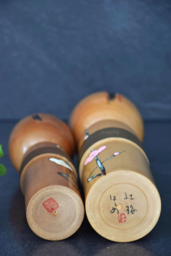 Takahashi Hashime Iroume Kokeshi Pair