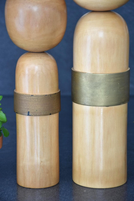 Takahashi Hashime Iroume Kokeshi Pair
