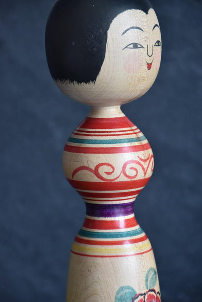 Tsugaru Kokeshi Doll By Senzo Mori