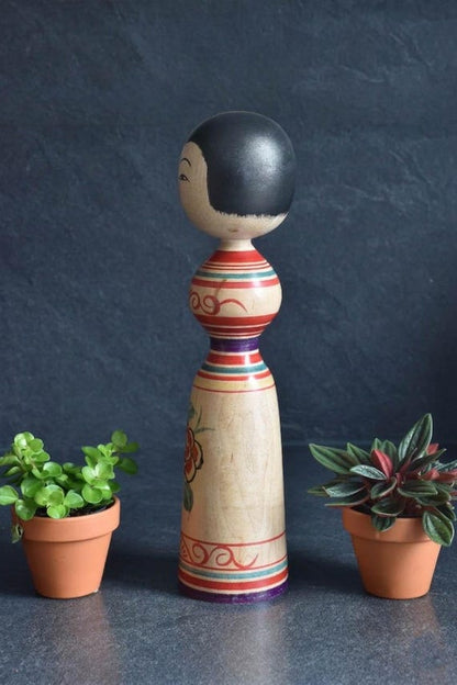 Tsugaru Kokeshi Doll By Senzo Mori