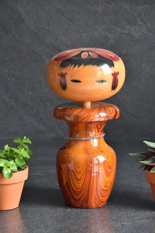 Creative Kokeshi Doll With Lacquered Marble
