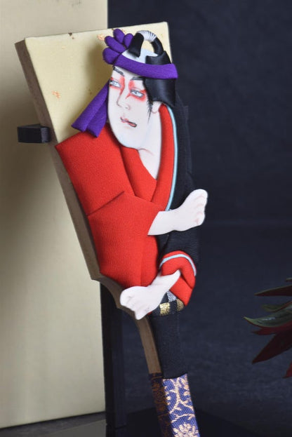 Japanese Hagoita Paddle With Kimono Doll