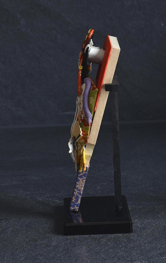 Japanese Hagoita Paddle With Kimono Doll