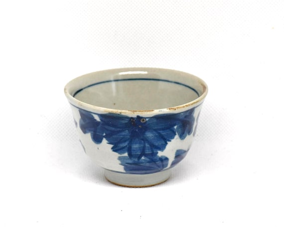 Mino-Yaki Blue & White Porcelain Yunomi Set