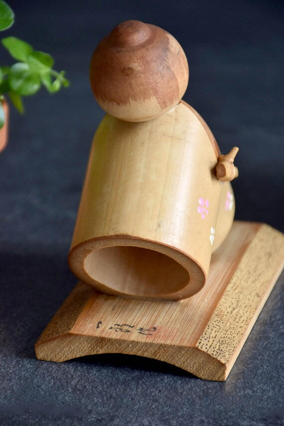 Japanese Bamboo Kokeshi Doll