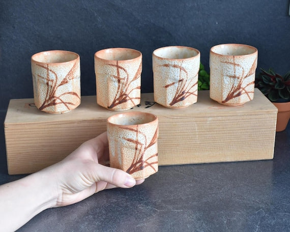 Shino Ware Yunomi Tea Cups