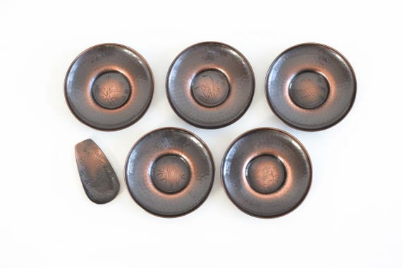 Pure Copper Shochikubai Tea Set