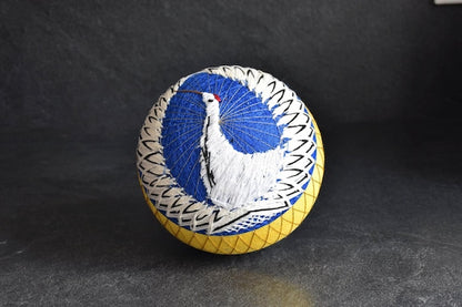 Huge Japanese Temari Ball Black & White Geometric Design