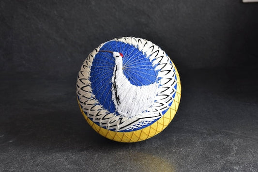 Huge Japanese Temari Ball Black & White Geometric Design