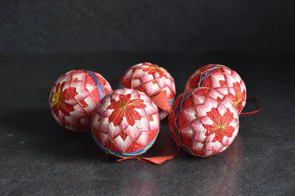 Set Of 5 Japanese Temari Balls | Folk Art