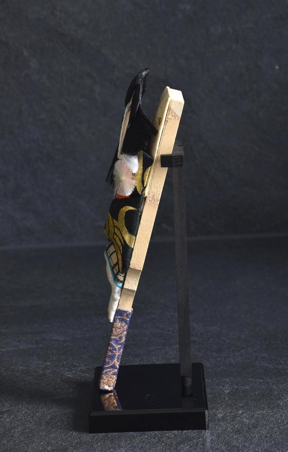 Japanese Hagoita With Kimono Doll