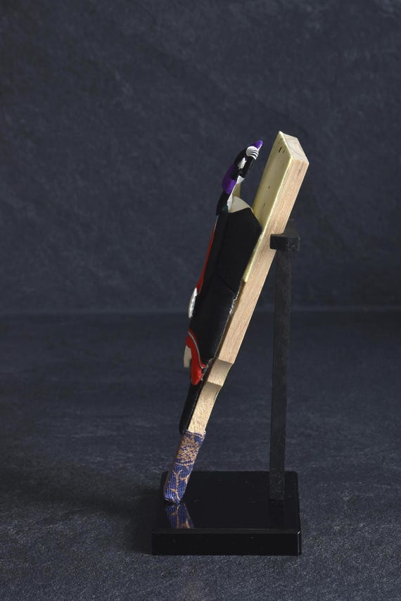 Japanese Hagoita Paddle With Kimono Doll