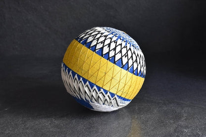Huge Japanese Temari Ball Black & White Geometric Design