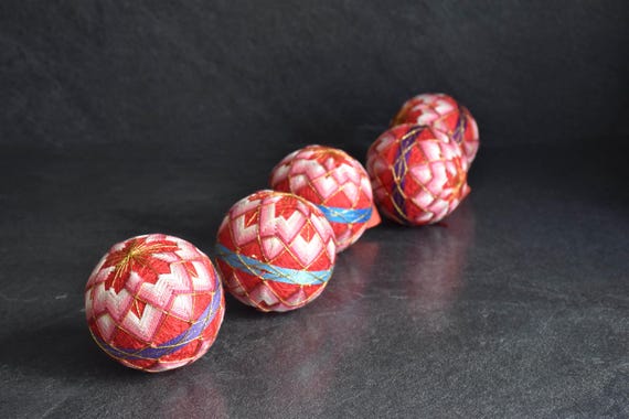 Set Of 5 Japanese Temari Balls | Folk Art