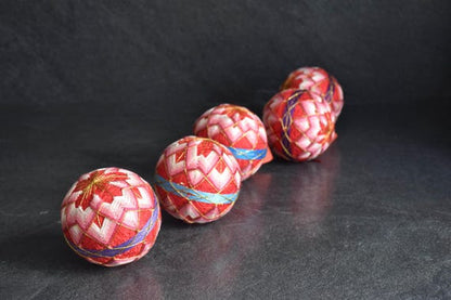 Set Of 5 Japanese Temari Balls | Folk Art