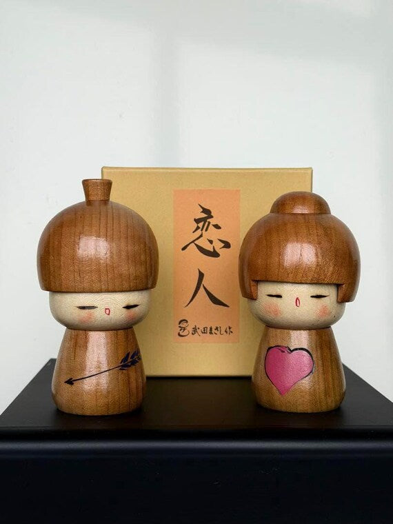 Masashi Takeda Lovers Kokeshi Pair