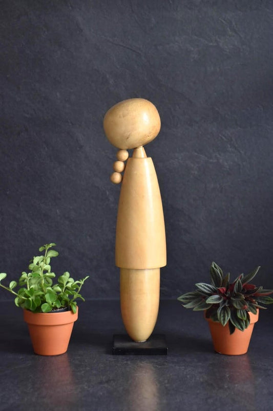 Sosaku Kokeshi Pigtail Doll By Shido Shozan