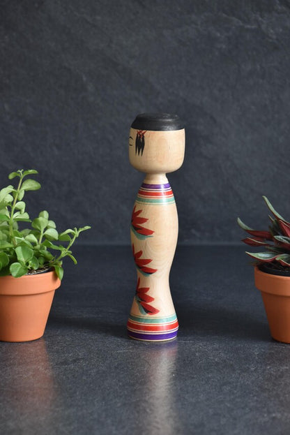 Tsugaru Kokeshi Doll By Kinichiro Sasaki