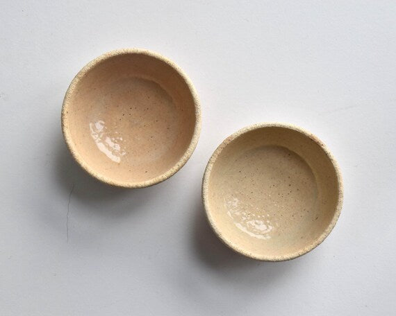 Handmade Ochre And Reddish-Brown Ceramic Sake Cups