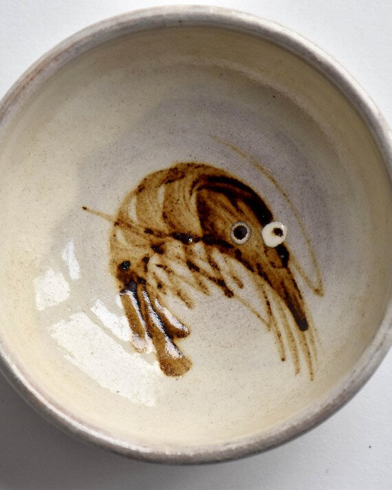 Japanese Ceramic Bowl Shrimp Motif