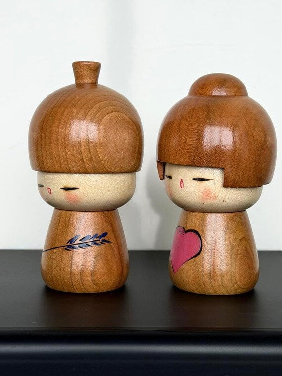 Masashi Takeda Lovers Kokeshi Pair