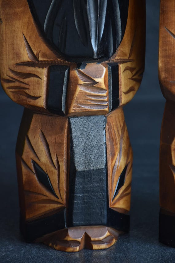 Ainu Wood Figures Folk Art Statues