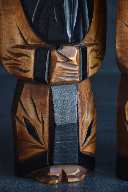 Ainu Wood Figures Folk Art Statues