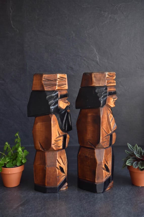 Ainu Wood Figures Folk Art Statues