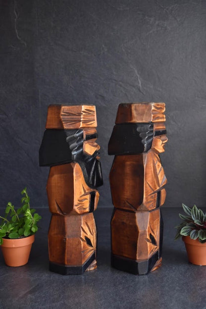 Ainu Wood Figures Folk Art Statues