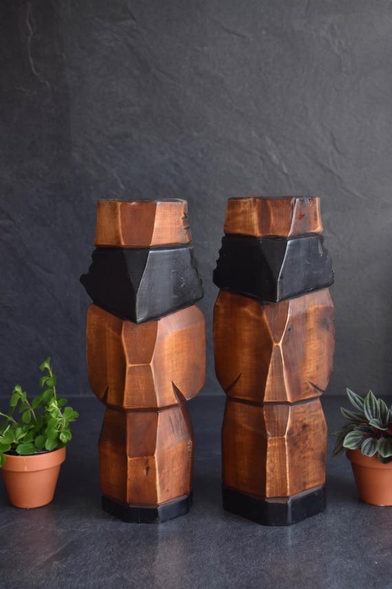 Ainu Wood Figures Folk Art Statues