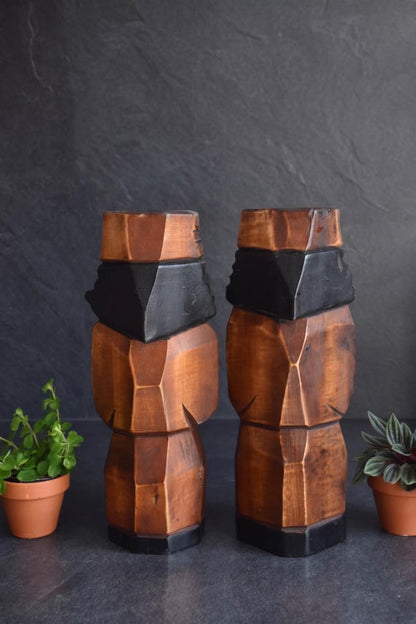 Ainu Wood Figures Folk Art Statues