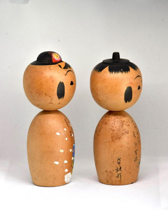 Japanese Kokeshi Dolls Pair