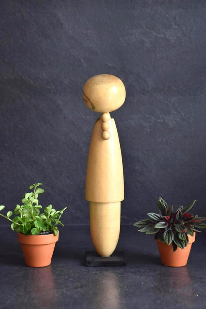 Sosaku Kokeshi Pigtail Doll By Shido Shozan