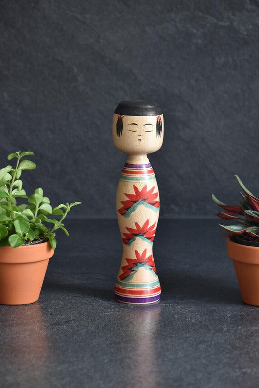 Tsugaru Kokeshi Doll By Kinichiro Sasaki
