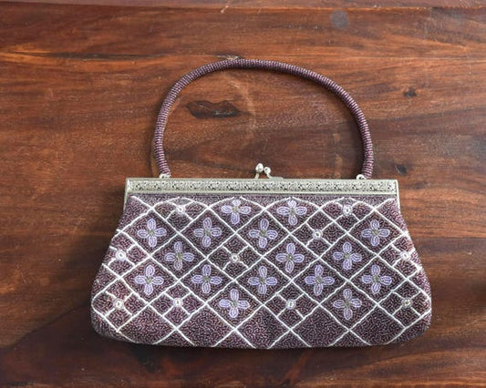 Japanese Beaded Floral Clutch